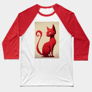 Cat Red Suited Baseball T-Shirt